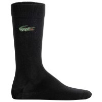 LACOSTE Unisex Socks, 6-pack – Long Cotton Blend Jersey Socks, Business Socks, Logo, Plain Black 39-42