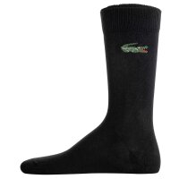LACOSTE Unisex Socks, 6-pack – Long Cotton Blend Jersey Socks, Business Socks, Logo, Plain Black 39-42