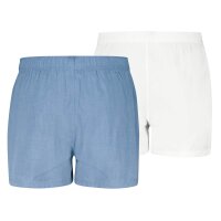 Levis Herren Web-Boxershorts, 2er Pack - Woven Boxers 2P, Baumwolle, einfarbig Weiß/Hellblau S
