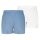Levis Herren Web-Boxershorts, 2er Pack - Woven Boxers 2P, Baumwolle, einfarbig Weiß/Hellblau S