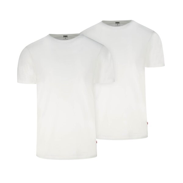 Levis Men T-Shirts, 2-pack - Solid Crew 2P, Crew Neck, Stretch Cotton White M (Medium)