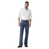 Levis Herren Jeans - 501 Original, Baumwoll-Denim, Länge 32, Straight Fit Blau 30W/32L