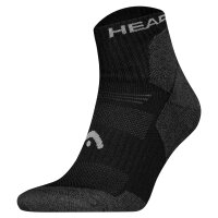 HEAD Unisex Quarter-Wandersocken, 2er Pack - Hiking All Climates Quarter 2P, Sportsocken, Logo Schwarz 39-42