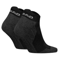 HEAD Unisex Hiking Socks, 2-pack - Hiking All Climates Sneaker 2P, Sports Socks, Logo Black 39-42 (UK 6-8)