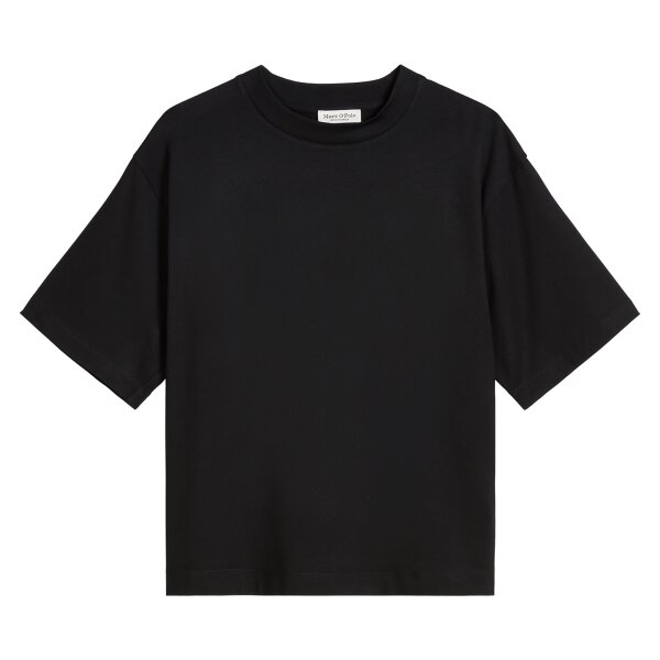 Marc OPolo Damen T-Shirt - Rundhals, Kurzarm, Casual, einfarbig Schwarz XS