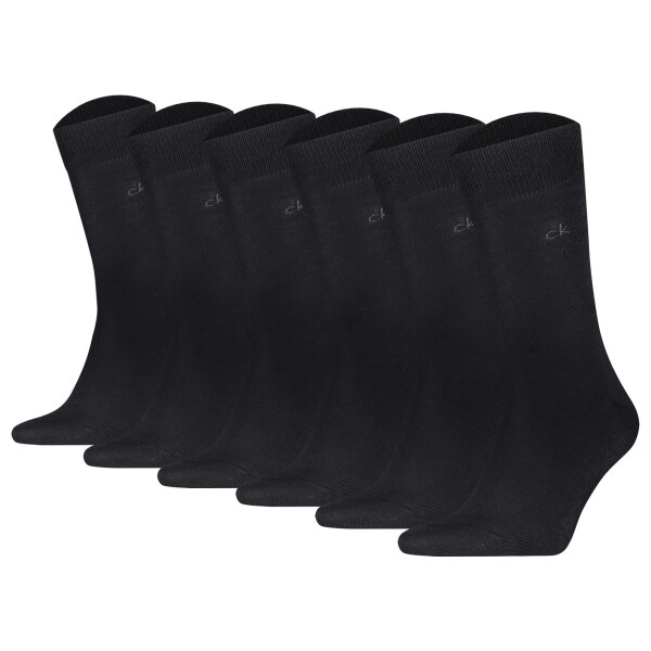 Calvin Klein Men Socks, 6-pack - Mens Socks 6P. Business socks, plain, ECOM Black 39-42