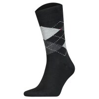 TOMMY HILFIGER Herren Socken, 2er Pack - Check Socks 2P, Raute Schwarz 39-42