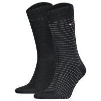 TOMMY HILFIGER Men Socks, 2-pack – Small Stripe Socks 2P, narrow stripes Black 39-42