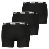 PUMA Herren Boxershorts, 3er Pack - Boxer 3P, Cotton Stretch, Logo, einfarbig Schwarz M