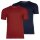 EMPORIO ARMANI Herren T-Shirt, 2er Pack - ESSENTIAL LOGOLABEL, Rundhals, Stretch Cotton Dunkelblau/Rot M