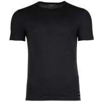 EMPORIO ARMANI mens T-shirt, 2-pack - ESSENTIAL LOGOLABEL, round neck, stretch cotton Black L (Large)