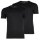 EMPORIO ARMANI Herren T-Shirt, 2er Pack - ESSENTIAL LOGOLABEL, Rundhals, Stretch Cotton Schwarz L