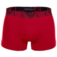 EMPORIO ARMANI Herren Trunks, 3er Pack - BOLD MONOGRAM, Shorts, Stretch Cotton Schwarz/Rot/Schwarz M