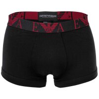 EMPORIO ARMANI Herren Trunks, 3er Pack - BOLD MONOGRAM, Shorts, Stretch Cotton Schwarz/Rot/Schwarz XL