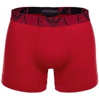 EMPORIO ARMANI Herren Boxershorts, 3er Pack - BOLD MONOGRAM, Boxer, Stretch Cotton Schwarz/Rot/Schwarz M
