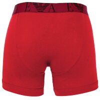 EMPORIO ARMANI Herren Boxershorts, 3er Pack - BOLD MONOGRAM, Boxer, Stretch Cotton Schwarz/Rot/Schwarz M