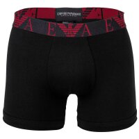 EMPORIO ARMANI Herren Boxershorts, 3er Pack - BOLD MONOGRAM, Boxer, Stretch Cotton Schwarz/Rot/Schwarz M
