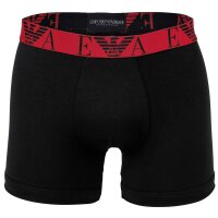 EMPORIO ARMANI Herren Boxershorts, 3er Pack - BOLD MONOGRAM, Boxer, Stretch Cotton Schwarz/Rot/Schwarz M