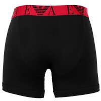 EMPORIO ARMANI Herren Boxershorts, 3er Pack - BOLD MONOGRAM, Boxer, Stretch Cotton Schwarz/Rot/Schwarz M