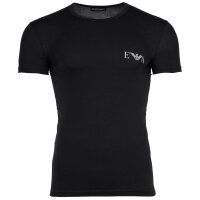 EMPORIO ARMANI Herren T-Shirt, 2er Pack - BOLD MONOGRAM, Rundhals, Fitted Fit, Stretch Cotton Schwarz/Weiß S