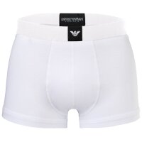 EMPORIO ARMANI Herren Trunks, 3er Pack - ESSENTIAL LOGOLABEL, Shorts, Stretch Cotton Schwarz/Weiß/Blau XL