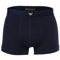EMPORIO ARMANI Herren Trunks, 3er Pack - ESSENTIAL LOGOLABEL, Shorts, Stretch Cotton Schwarz/Weiß/Blau XL