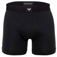 EMPORIO ARMANI Mens boxer shorts, pack of 3 – ESSENTIAL LOGOLABEL, long boxer shorts, stretch cotton Black M (Medium)