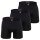 EMPORIO ARMANI Mens boxer shorts, pack of 3 – ESSENTIAL LOGOLABEL, long boxer shorts, stretch cotton Black M (Medium)
