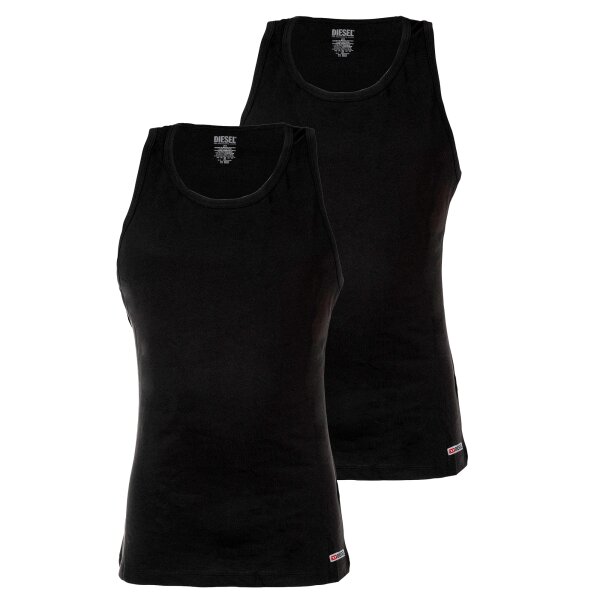 DIESEL Herren Unterhemden, 2er Pack - WALTY-D-CORE, Tanktop, ärmellos, Baumwolle Schwarz M