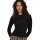 ONLY Damen Ripp-Langarmshirt - ONLVAL O-NECKT SWEAT, Rundhals, Regular Fit, Baumwoll-Stretch, einfarbig Schwarz XS