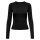 ONLY Women Ribbed Long-Sleeved T-Shirt - ONLVAL O-NECKT SWEAT, Crew Neck, Regular Fit, Stretch Cotton, Plain Black XS (X-Small)