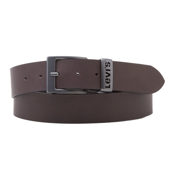 Levis Herren Ledergürtel - Ashland Metal, Echtleder Braun 100 cm