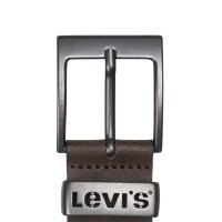 Levis Mens Leather Belt - Ashland Metal, Genuine Leather Brown 100 cm