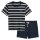 Marc OPolo Herren Schlafanzug, kurz - Pyjama Set, 2-teilig, gestreift, Baumwolle Dunkelblau M