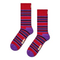 Happy Socks Unisex Socken, 3er Pack - Graphic Socks, Geschenkbox, Streifen, Baumwollmischung Pink/Rot/Grün 36-40