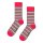 Happy Socks Unisex Socken, 3er Pack - Graphic Socks, Geschenkbox, Streifen, Baumwollmischung Pink/Rot/Grün 36-40