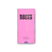 Happy Socks Unisex Socken, 4er Pack - Graphic Socks, Geschenkbox, Streifen, Baumwollmischung Pink/Rot/Blau 36-40