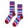 Happy Socks Unisex Socken, 4er Pack - Graphic Socks, Geschenkbox, Streifen, Baumwollmischung Pink/Rot/Blau 36-40