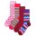 Happy Socks Unisex Socks, Pack of 4 – Graphic Socks, Gift Box, Stripes, Cotton Blend Pink/Red/Blue 36-40 (UK 4-7)