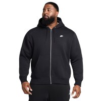 NIKE Herren Sweatjacke - Club Basketball Fleece Hoodie, Kapuze, Regular Fit, Baumwollmischung, einfarbig Schwarz M