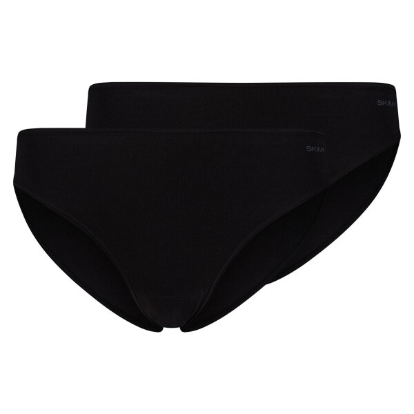 SKINY Damen Slips, 2er Pack - Advantage Cotton Stretch, High Leg Briefs, Baumwoll-Stretch Schwarz XL
