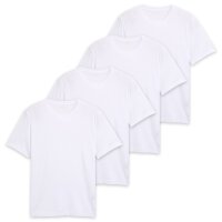 TOM TAILOR Men’s T-Shirt, 4-Pack - Crew Neck Tee, Crew Neck, Regular Fit, Cotton White M (Medium)