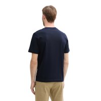 TOM TAILOR Herren T-Shirt, 4er Pack - T-Shirt with Print, Rundhals, Regular Fit, Baumwolle Blau/Weiß M
