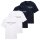 TOM TAILOR Herren T-Shirt, 4er Pack - T-Shirt with Print, Rundhals, Regular Fit, Baumwolle Blau/Weiß M