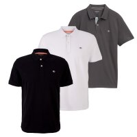 TOM TAILOR Herren Poloshirt 3er Pack, Knopfleiste - Basic...