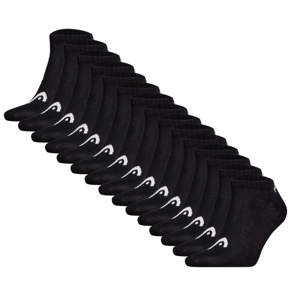 HEAD Unisex Sneaker Socken, 15er Pack - ELEMENTS ALL SPORTS SNEAKER ECOM, Kurzsocken, einfarbig Schwarz 43-46