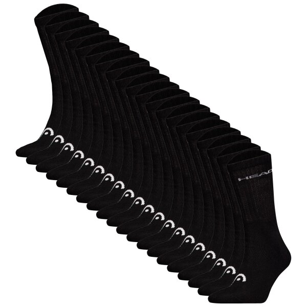 HEAD unisex socks, 20-pack - ELEMENTS ALL SPORTS CREW ECOM, solid color Black 43-46 (UK 9-11)