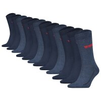 Levis Herren Socken 12er Pack - Regular Cut Batwing, ECOM, Logo, einfarbig Blau 39-42