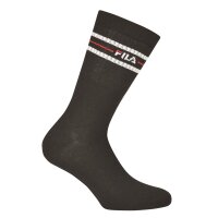FILA Unisex Socken 3 Paar - Street, Sport, Lifestyle, Socks Set, Stripes, 35-46 Schwarz 43-46 (9-11 UK)