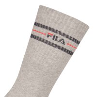 FILA Unisex Socken 3 Paar - Street, Sport, Lifestyle, Socks Set, Stripes, 35-46 Grau 43-46 (9-11 UK)